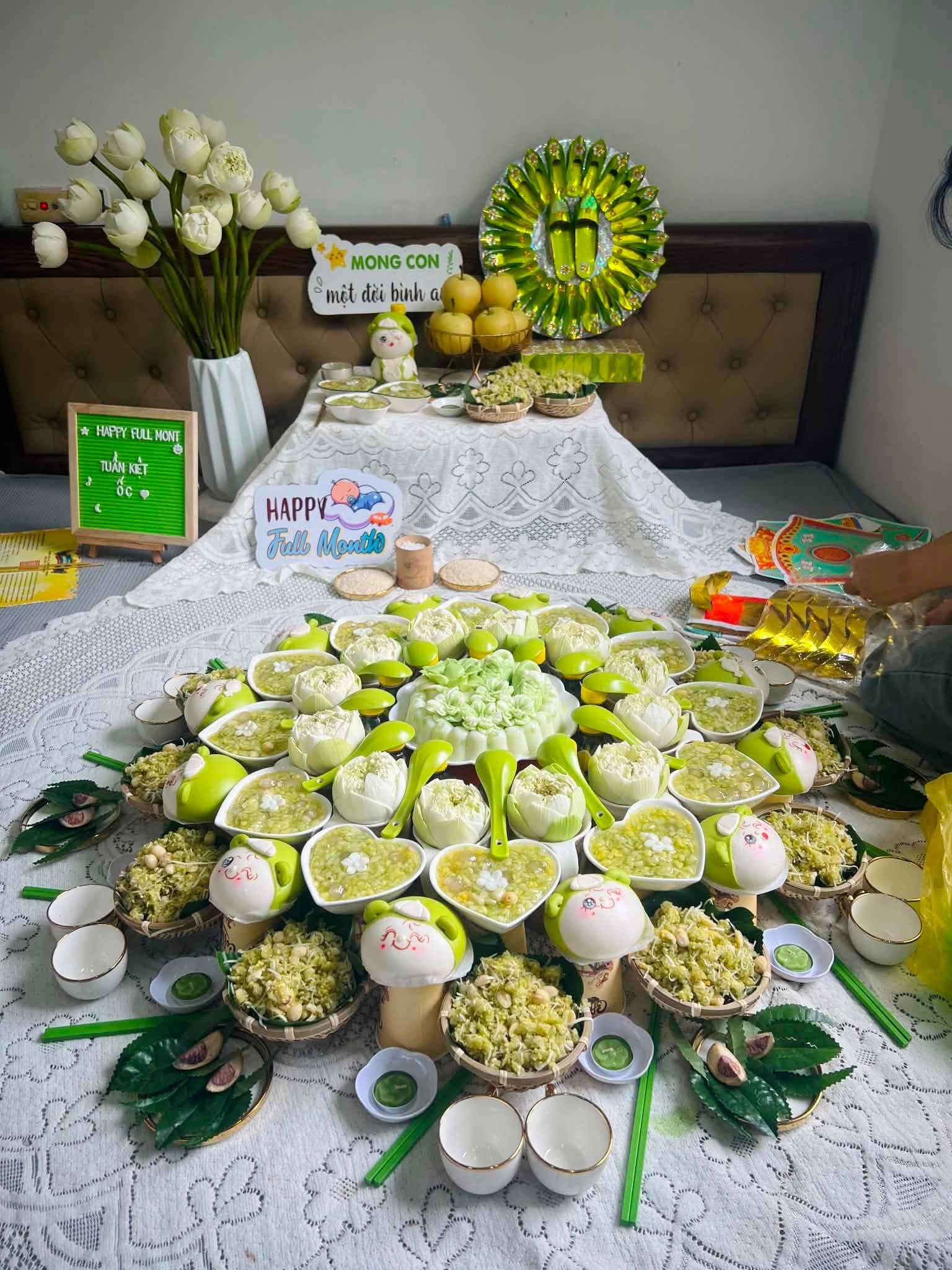 Mâm cỗ đầy tháng bé trai